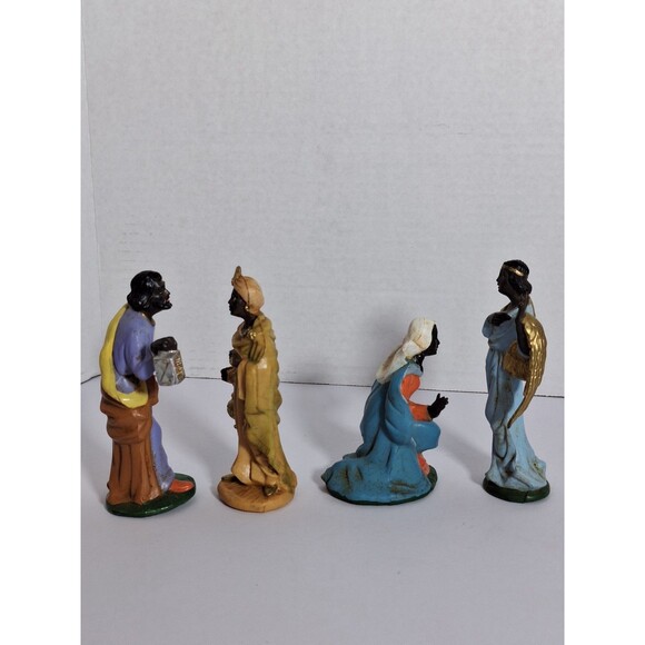 "Lot of 4" Western Germany 6" Nativity Figurines Ceramic Vintage Christmas Decor - Picture 11 of 11